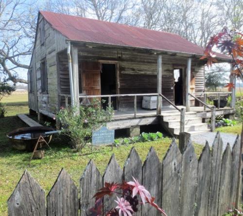 A restored slave cabin probably in Mississippi