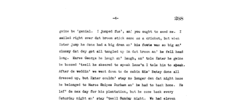 An enslaved woman in North Carolina remembers her wedding