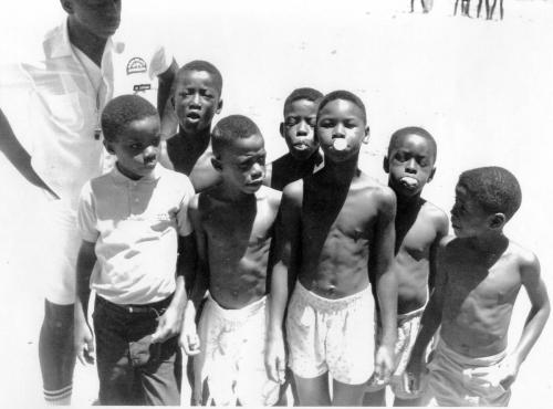 Boys and life guard at Virginia Key Beach for Colored_ 1950s