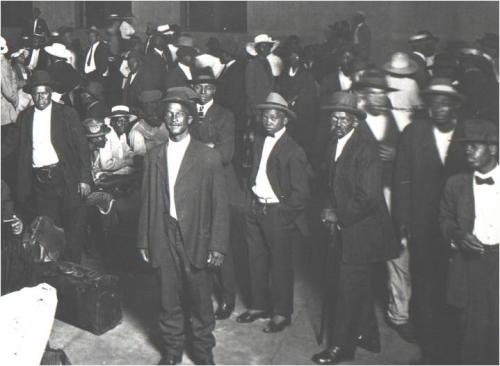 Civil Rights- The colored waiting room at a train station in Jacksonville in 1921 close up Florida State Archives Neg 9666