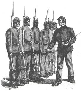 Civil War- Black Union troops and white officer in Florida