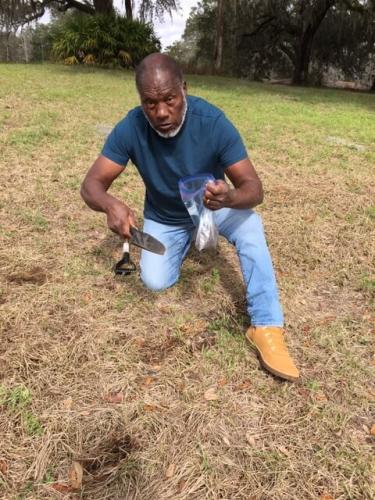 Collecting blood soil from Lynch Hammock, February 2021