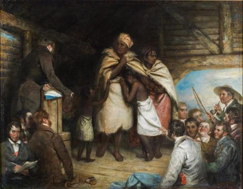 Slave auction at the Evergreen Plantation