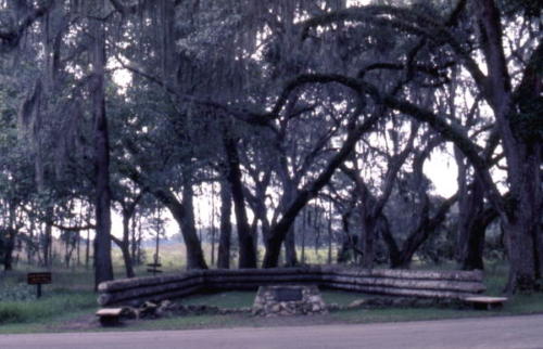 The triangular fort that was hastily constructed by Dade's men and in which most of them died.