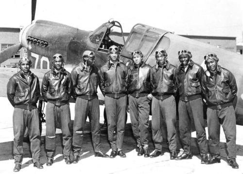 Tuskegee Airmen became a reality because of the intervention of Eleanor Roosevelt with FDR. Mary McLeod Bethune may have had a hand in it too.. (1)