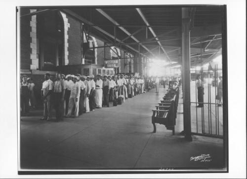 Work-Migrant workers probably from the West Indies_ prepare to leave Tampa for home. Burgett Brothers Tampa Hillsbourough Public Library