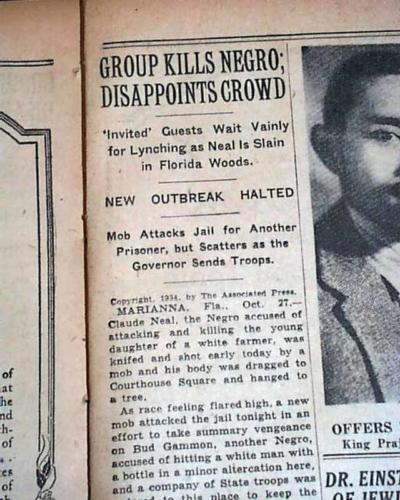 claude neal newspaper says crowd disappointed