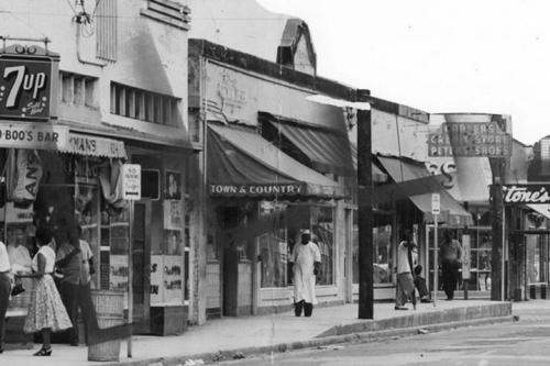 overtown street scen cornor stores wide view