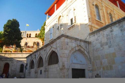 Isreal spot where Jesus fell the first time . A church has been built on the spot.